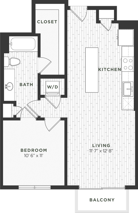 One bedroom floor plan